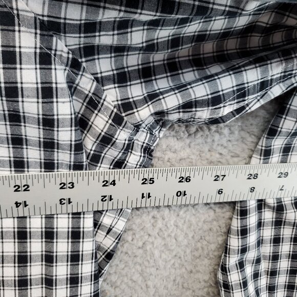 Mens Chaps Black & White Plaid Long Sleeve Button Down Shirt Size XXL - Picture 5 of 8